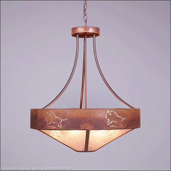 Avalanche Ranch Ridgemont-Bison A41939AL-HR-02 Pendant Light - Rust Patina