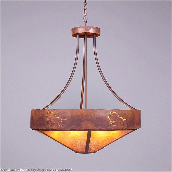 Avalanche Ranch Ridgemont-Bison A41939AM-HR-02 Pendant Light - Rust Patina