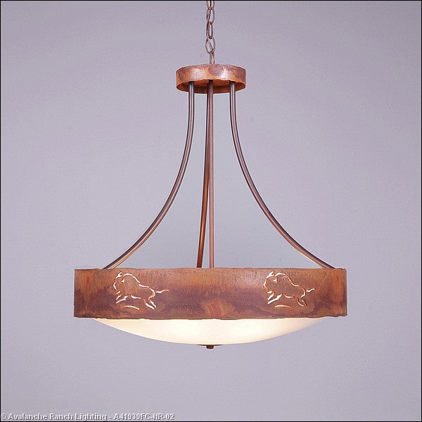 Avalanche Ranch Ridgemont-Bison A41939FC-HR-02 Pendant Light - Rust Patina