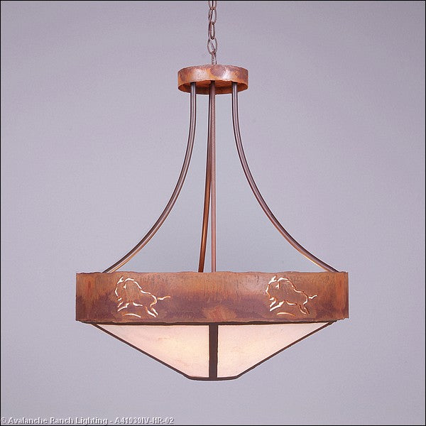 Avalanche Ranch Ridgemont-Bison A41939IV-HR-02 Pendant Light - Rust Patina