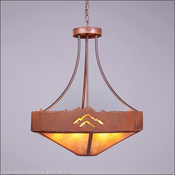 Avalanche Ranch Ridgemont-Mountain Cutout A41941AM-HR-02 Pendant Light - Rust Patina