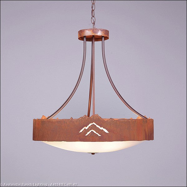 Avalanche Ranch Ridgemont-Mountain Cutout A41941FC-HR-02 Pendant Light - Rust Patina