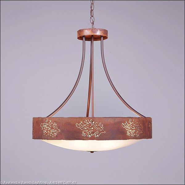 Avalanche Ranch Ridgemont-Cedar Bough Cutout A41948FC-HR-02 Pendant Light - Rust Patina