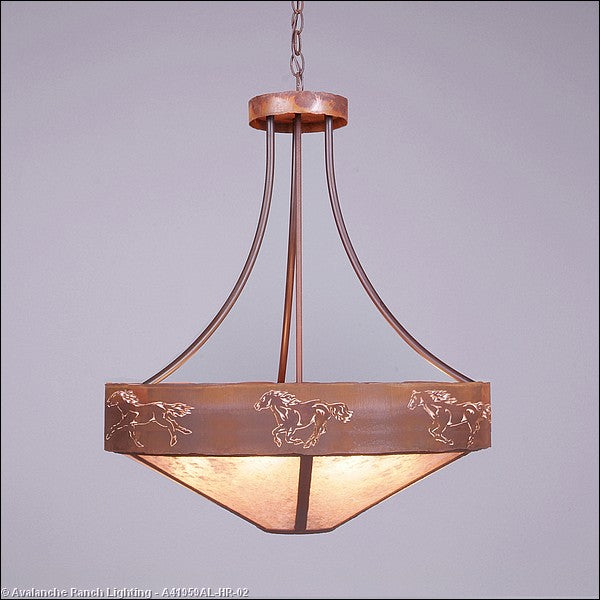 Avalanche Ranch Ridgemont-Horse Cutout A41959AL-HR-02 Pendant Light - Rust Patina
