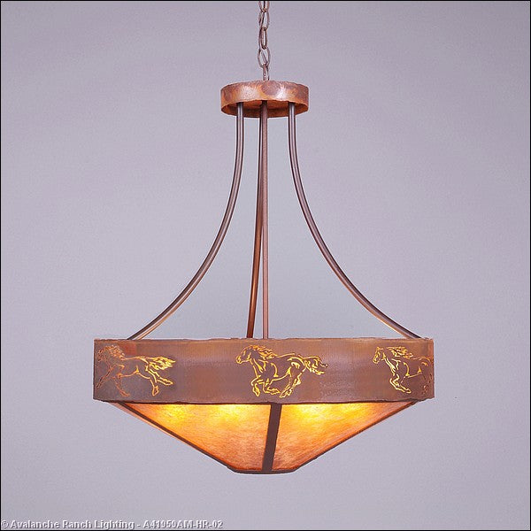 Avalanche Ranch Ridgemont-Horse Cutout A41959AM-HR-02 Pendant Light - Rust Patina