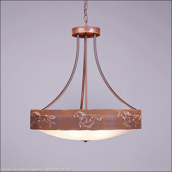 Avalanche Ranch Ridgemont-Horse Cutout A41959FC-HR-02 Pendant Light - Rust Patina