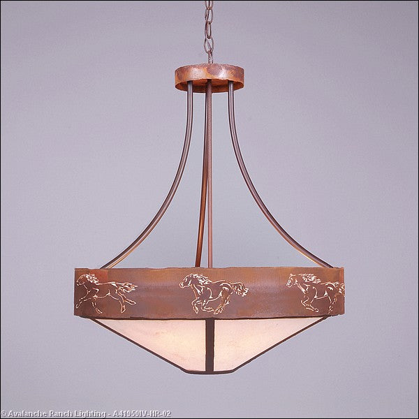 Avalanche Ranch Ridgemont-Horse Cutout A41959IV-HR-02 Pendant Light - Rust Patina