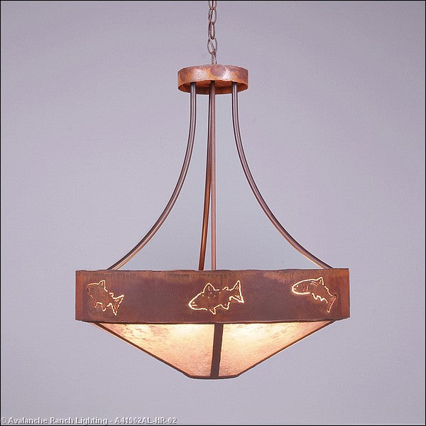 Avalanche Ranch Ridgemont-Fish Cutout A41962AL-HR-02 Pendant Light - Rust Patina