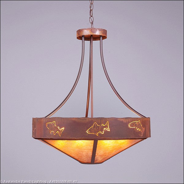 Avalanche Ranch Ridgemont-Fish Cutout A41962AM-HR-02 Pendant Light - Rust Patina