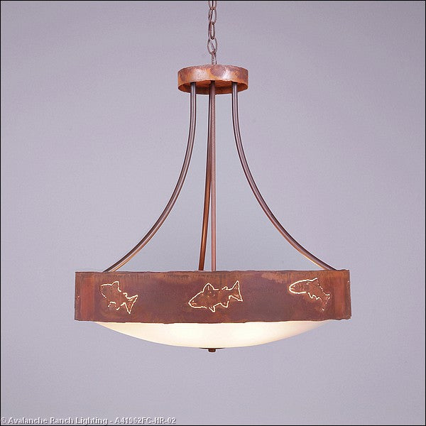 Avalanche Ranch Ridgemont-Fish Cutout A41962FC-HR-02 Pendant Light - Rust Patina