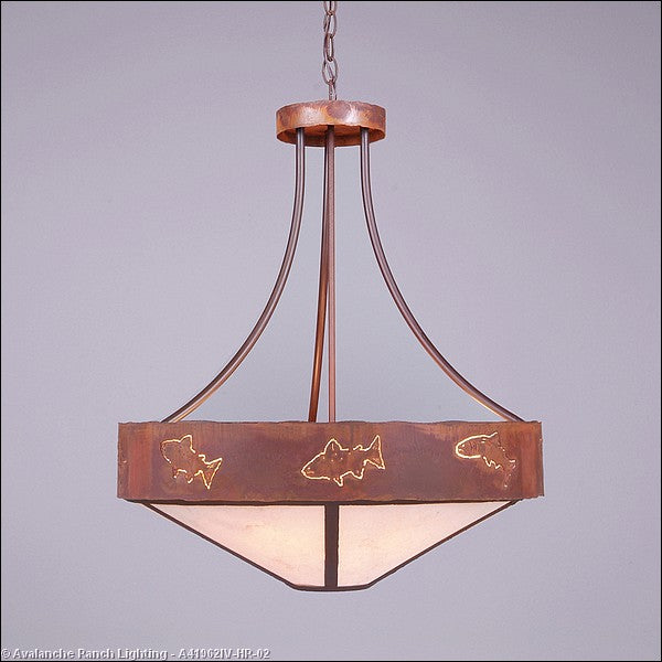 Avalanche Ranch Ridgemont-Fish Cutout A41962IV-HR-02 Pendant Light - Rust Patina