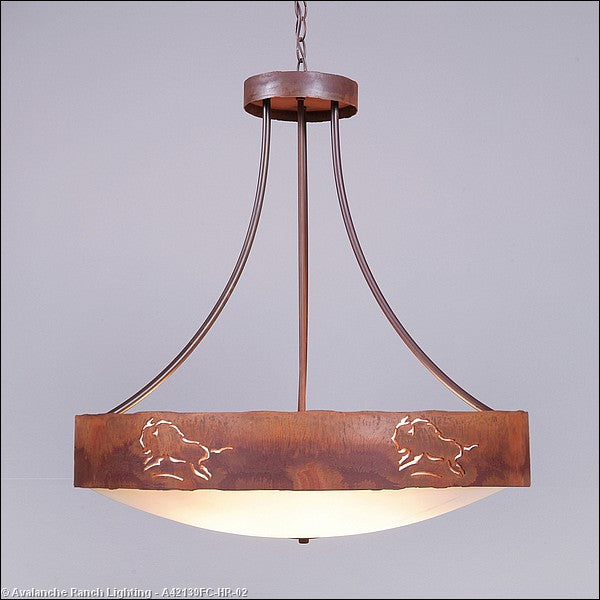 Avalanche Ranch Ridgemont-Bison A42139FC-HR-02 Pendant Light - Rust Patina