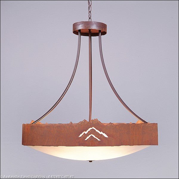 Avalanche Ranch Ridgemont-Mountain Cutout A42141FC-HR-02 Pendant Light - Rust Patina