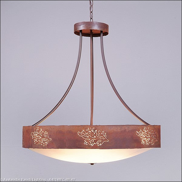 Avalanche Ranch Ridgemont-Cedar Bough Cutout A42148FC-HR-02 Pendant Light - Rust Patina