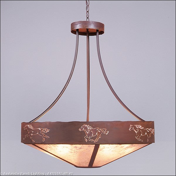 Avalanche Ranch Ridgemont-Horse Cutout A42159AL-HR-02 Pendant Light - Rust Patina