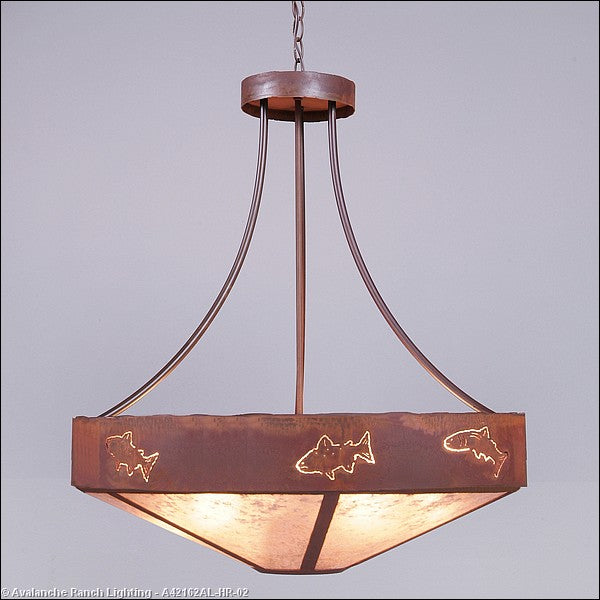 Avalanche Ranch Ridgemont-Fish Cutout A42162AL-HR-02 Pendant Light - Rust Patina