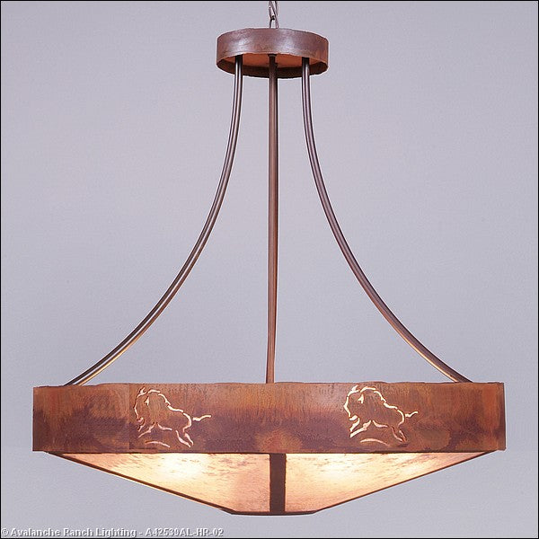 Avalanche Ranch Ridgemont-Bison A42539AL-HR-02 Pendant Light - Rust Patina