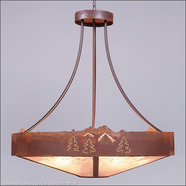 Avalanche Ranch Ridgemont-MountainPine Cutout A42545AL-HR-02 Pendant Light - Rust Patina