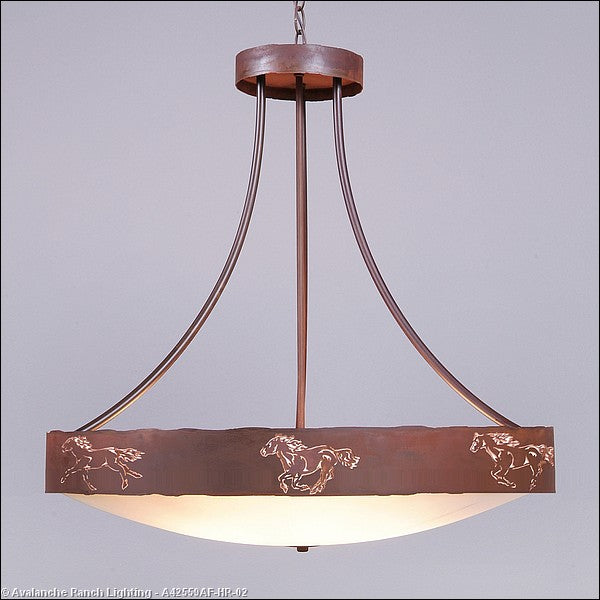 Avalanche Ranch Ridgemont-Horse Cutout A42559AF-HR-02 Pendant Light - Rust Patina