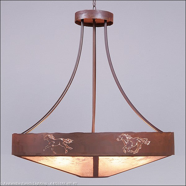 Avalanche Ranch Ridgemont-Horse Cutout A42559AL-HR-02 Pendant Light - Rust Patina
