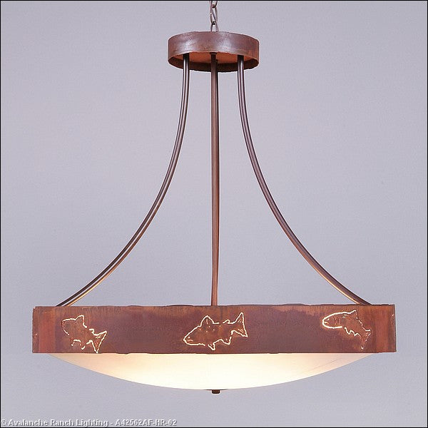 Avalanche Ranch Ridgemont-Fish Cutout A42562AF-HR-02 Pendant Light - Rust Patina