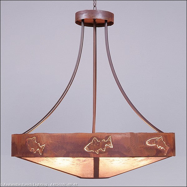 Avalanche Ranch Ridgemont-Fish Cutout A42562AL-HR-02 Pendant Light - Rust Patina