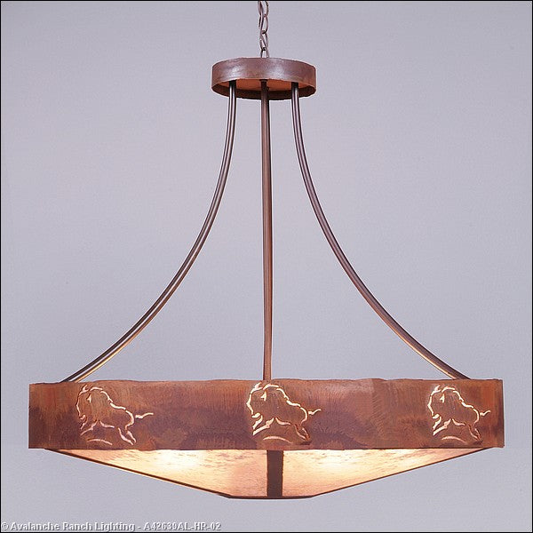 Avalanche Ranch Ridgemont-Bison A42639AL-HR-02 Pendant Light - Rust Patina
