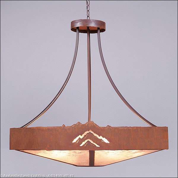 Avalanche Ranch Ridgemont-Mountain Cutout A42641AL-HR-02 Pendant Light - Rust Patina