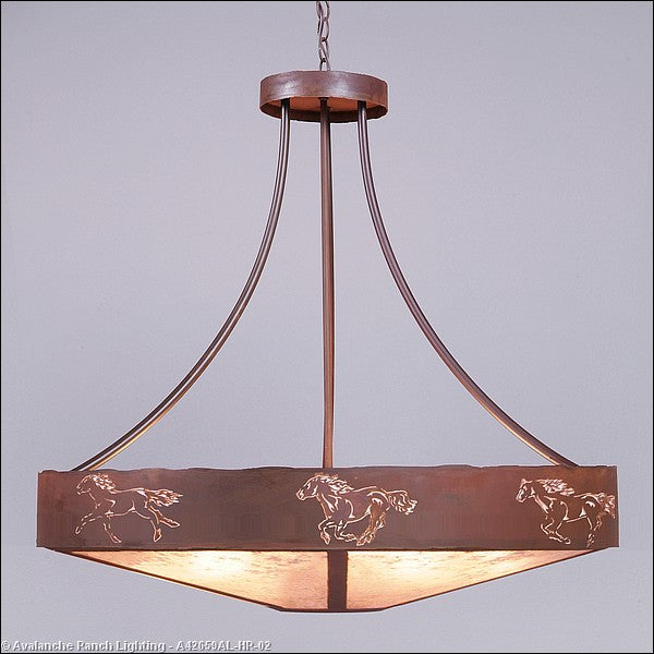 Avalanche Ranch Ridgemont-Horse Cutout A42659AL-HR-02 Pendant Light - Rust Patina