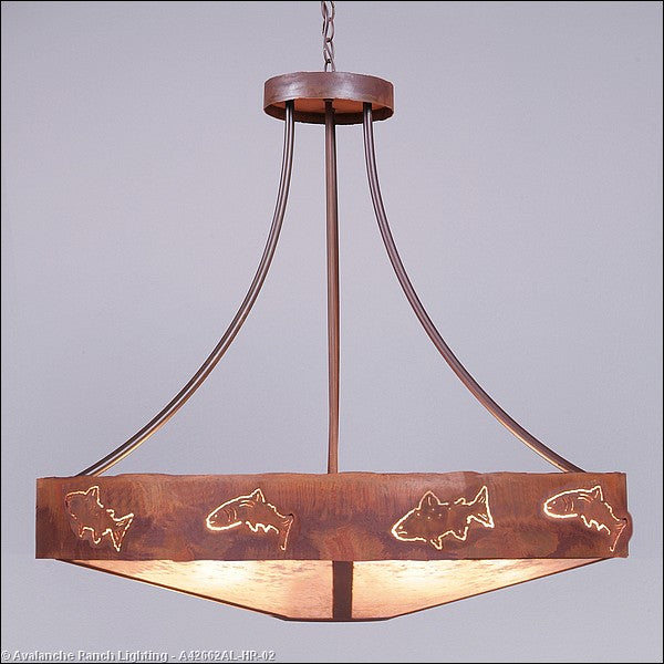 Avalanche Ranch Ridgemont-Fish Cutout A42662AL-HR-02 Pendant Light - Rust Patina