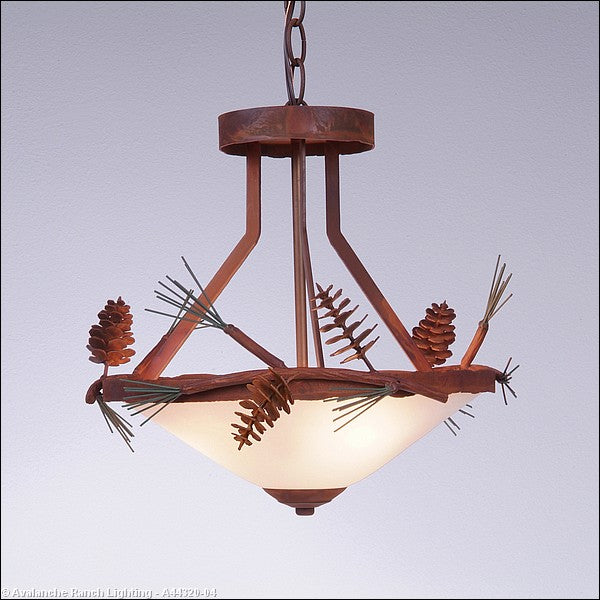 Avalanche Ranch Wisley-Pine Cone A44320-04 Pendant Light - Pine Green/Rust Patina