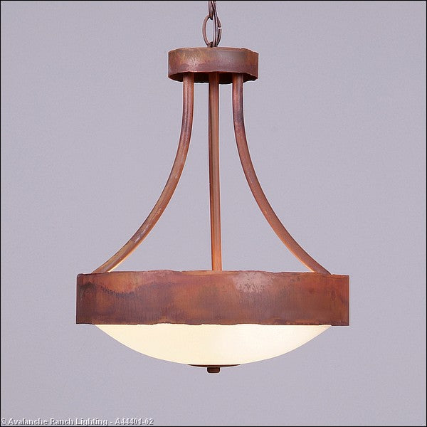 Avalanche Ranch Ridgemont-Rustic Plain Rust Patina A44401-02 Pendant Light - Rust Patina