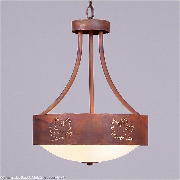 Avalanche Ranch Ridgemont-Maple Cutout A44406-02 Pendant Light - Rust Patina
