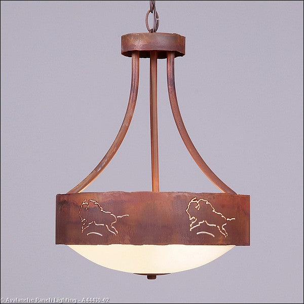 Avalanche Ranch Ridgemont-Bison A44439-02 Pendant Light - Rust Patina