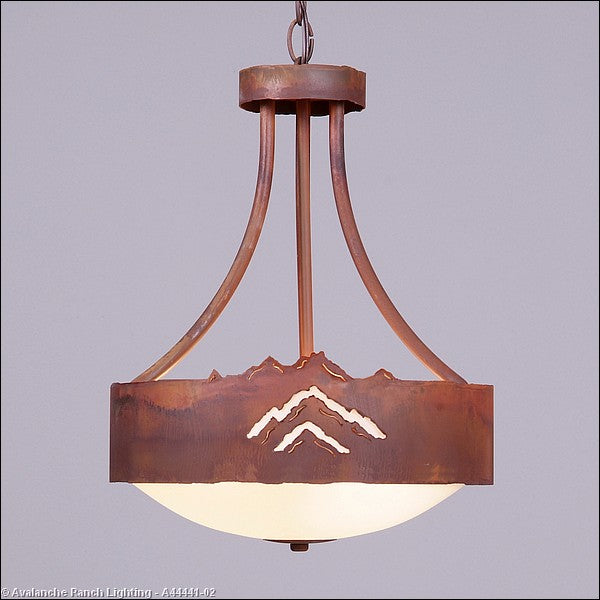 Avalanche Ranch Ridgemont-Mountain Cutout A44441-02 Pendant Light - Rust Patina
