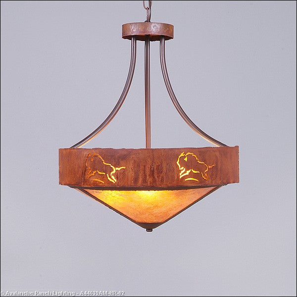 Avalanche Ranch Ridgemont-Bison A44639AM-HR-02 Pendant Light - Rust Patina