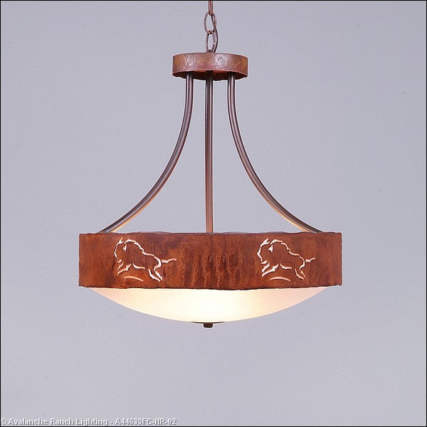 Avalanche Ranch Ridgemont-Bison A44639FC-HR-02 Pendant Light - Rust Patina