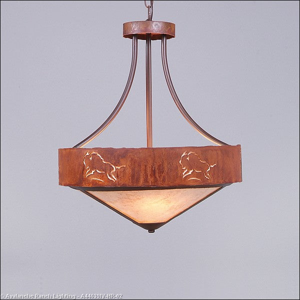 Avalanche Ranch Ridgemont-Bison A44639IV-HR-02 Pendant Light - Rust Patina