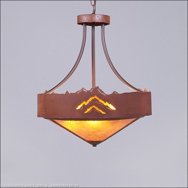 Avalanche Ranch Ridgemont-Mountain Cutout A44641AM-HR-02 Pendant Light - Rust Patina