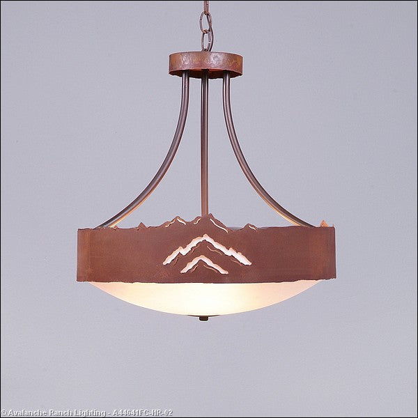 Avalanche Ranch Ridgemont-Mountain Cutout A44641FC-HR-02 Pendant Light - Rust Patina