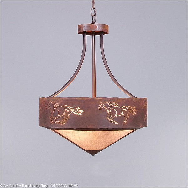 Avalanche Ranch Ridgemont-Horse Cutout A44659AL-HR-02 Pendant Light - Rust Patina