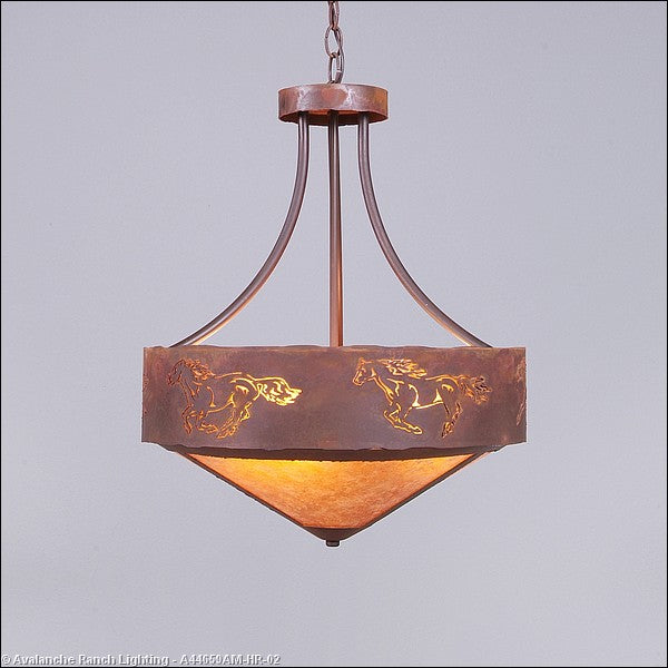 Avalanche Ranch Ridgemont-Horse Cutout A44659AM-HR-02 Pendant Light - Rust Patina