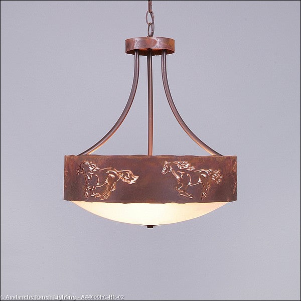 Avalanche Ranch Ridgemont-Horse Cutout A44659FC-HR-02 Pendant Light - Rust Patina