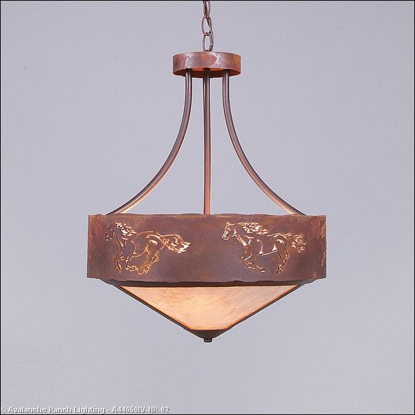Avalanche Ranch Ridgemont-Horse Cutout A44659IV-HR-02 Pendant Light - Rust Patina