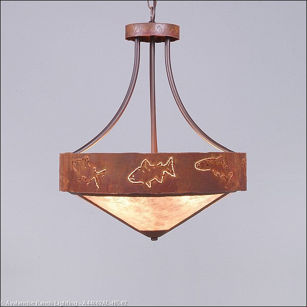 Avalanche Ranch Ridgemont-Fish Cutout A44662AL-HR-02 Pendant Light - Rust Patina