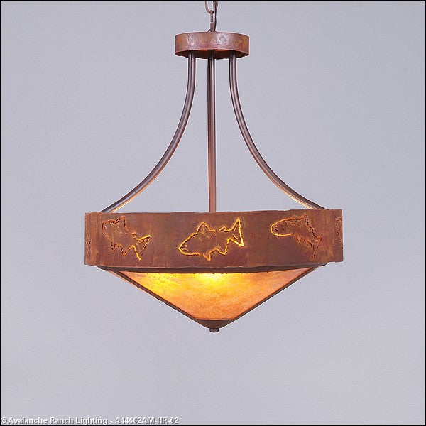 Avalanche Ranch Ridgemont-Fish Cutout A44662AM-HR-02 Pendant Light - Rust Patina