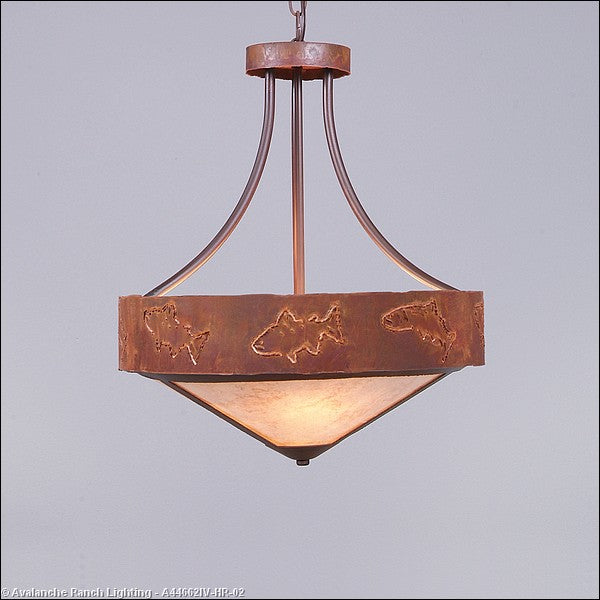 Avalanche Ranch Ridgemont-Fish Cutout A44662IV-HR-02 Pendant Light - Rust Patina