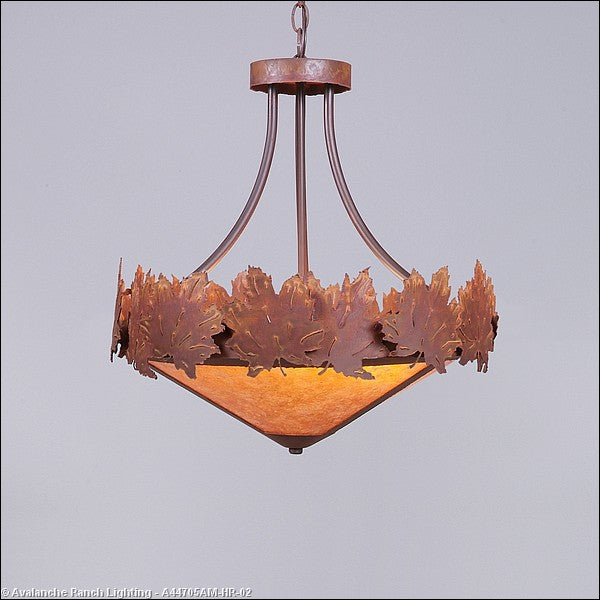 Avalanche Ranch Crestline-Maple Leaf A44705AM-HR-02 Pendant Light - Rust Patina