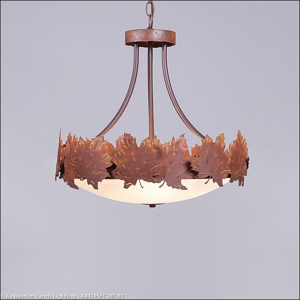 Avalanche Ranch Crestline-Maple Leaf A44705FC-HR-02 Pendant Light - Rust Patina