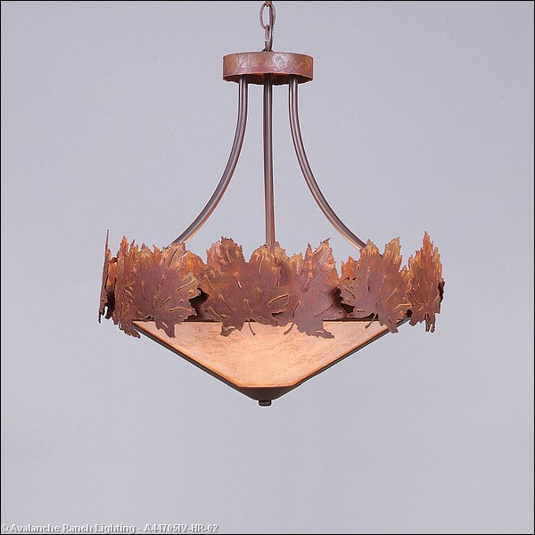 Avalanche Ranch Crestline-Maple Leaf A44705IV-HR-02 Pendant Light - Rust Patina